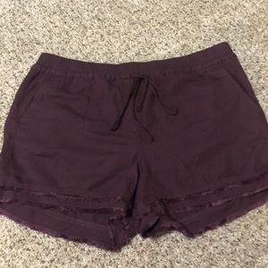 Dark purple light denim shorts